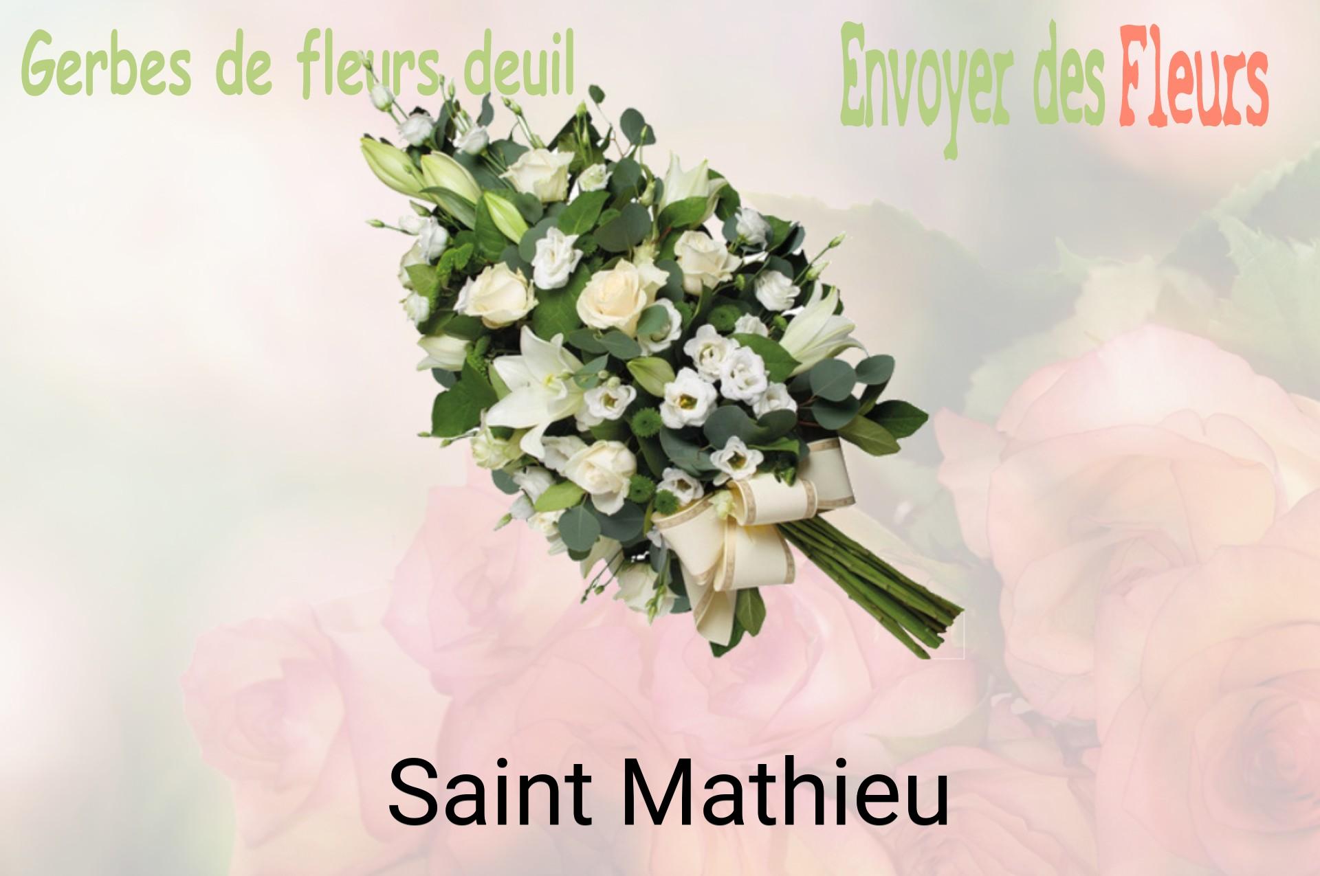 Gerbe de fleurs de deuil livrée à Saint-Mathieu